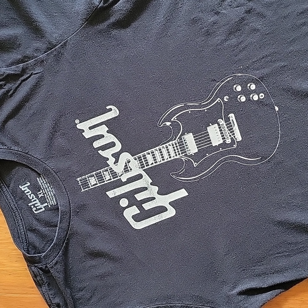 Gibson SG, men's x-large T-shirt, faded black